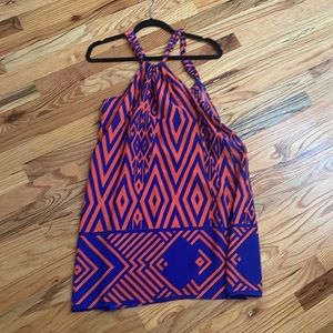 Orange and blue dress